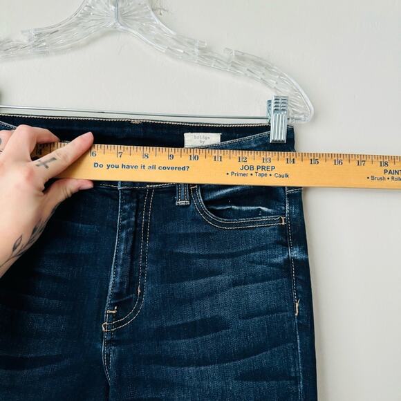 Bridge By Gly Distressed curvy High Rise Ankle dark wash Skinny Jeans woman’s 26 - Picture 4 of 11